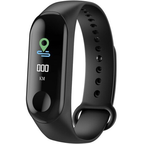 Bratara Fitness iUni N3C, Display OLED 0.96 inch, Bluetooth, Pedometru, Notificari, Negru