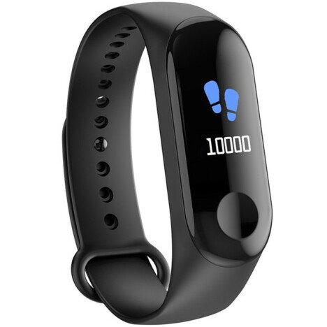 Bratara Fitness iUni N3C, Display OLED 0.96 inch, Bluetooth, Pedometru, Notificari, Negru